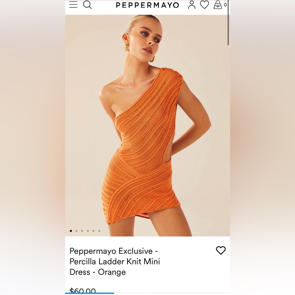 Orange Mini Knitted Peppermayo Dress